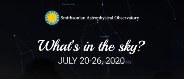 Smithsonian Astrophysical Observatory logo, with What's in the Sky? video title