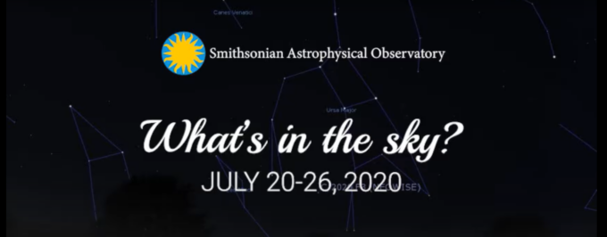 Smithsonian Astrophysical Observatory logo, with What's in the Sky? video title